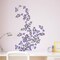 Purple Vine Flowers Wall Decal Hanging Vine Branch Floral Wall Stickers Self-Adhesive Wall Art